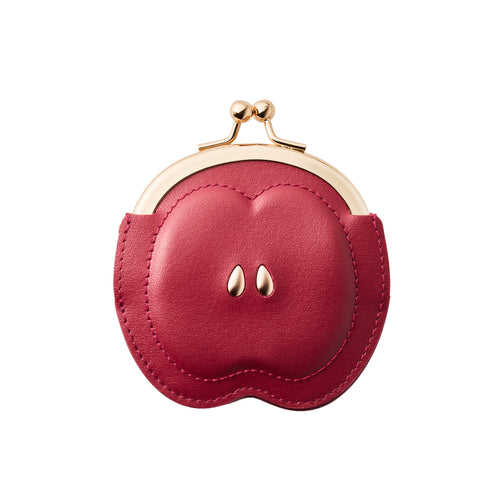 りんごがま口コインケース ワインレッド