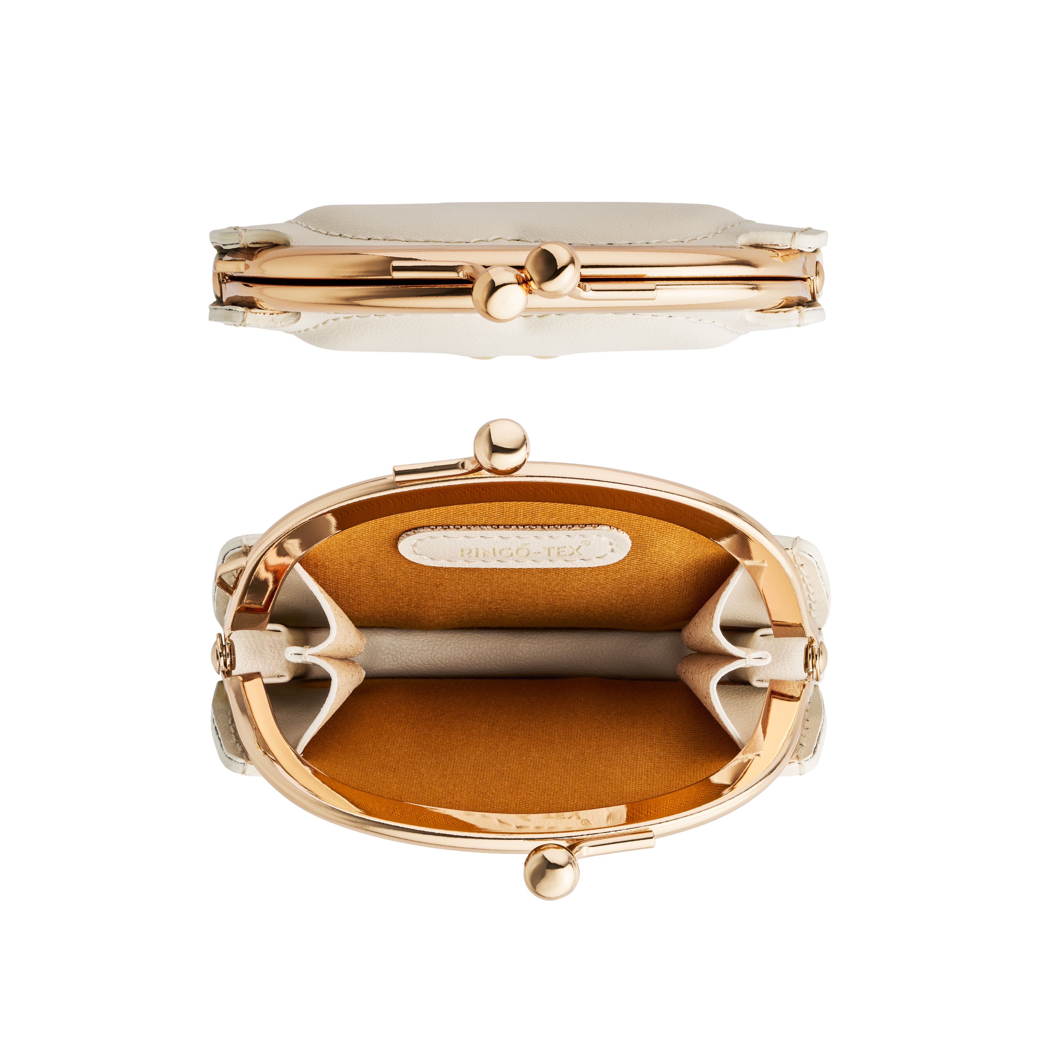 りんごがま口コインケース サンドベージュ